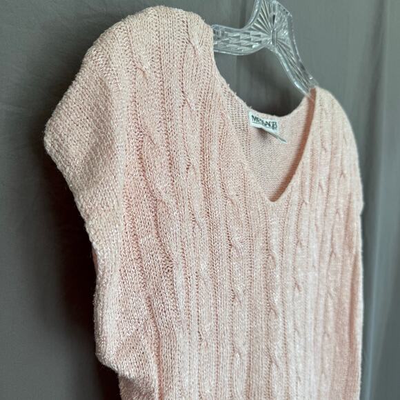 Vintage Messages Sweater Short Sleeve 80s 90s Silk Coquette Size S/M/L READ - Picture 6 of 13